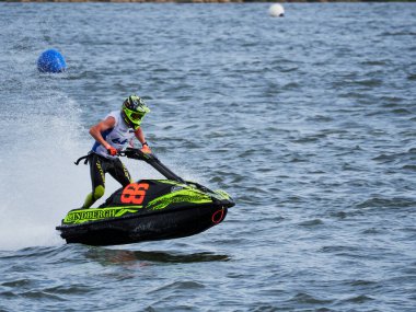 Olbia, İtalya - 16 Eylül 2022 Aquabike Dünya Şampiyonası Grand Prix İtalya