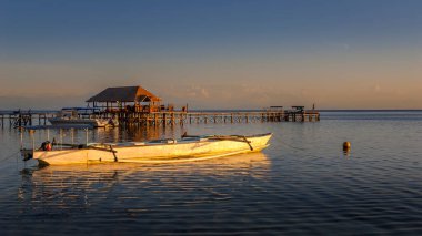Gün batımında denizin güzel bir resmi.