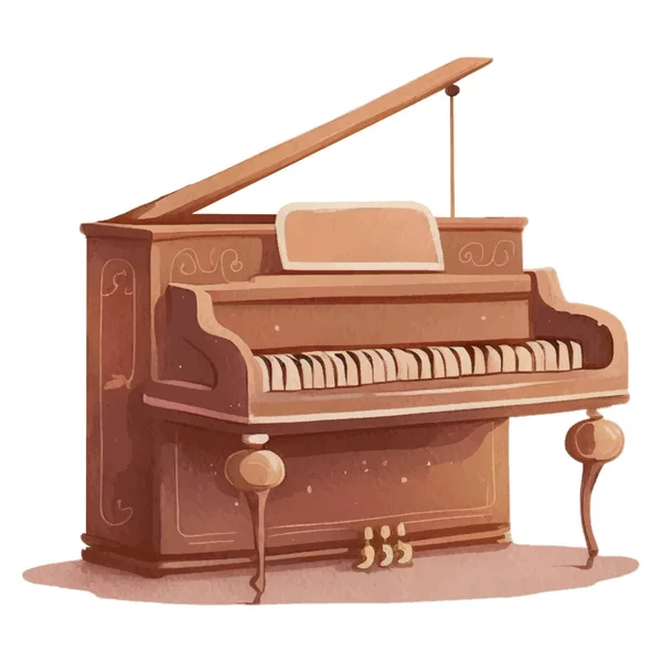 Πιάνο Καφέ Ακουαρέλα Εικονογράφηση Κλιματισμός Εικονογράφηση Για Στοιχείο Του Σχεδιασμού — Διανυσματικό Αρχείο