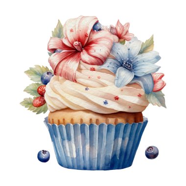 Konforlu çiftlik evi dekorasyon partisi Illustration Clipart 'ın bayrağını taşıyor. Bağımsızlık Günü süblimleşme tasarımı için beyaz arkaplan üzerine 4 Temmuz ögesi.