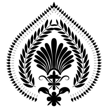 Çiçek retro-antika tarzıyla klasik İspanyol barok süsü. Acanthus desenli girdap tasarımı element düğün dekorasyonu. Beyaz arkaplanda izole.