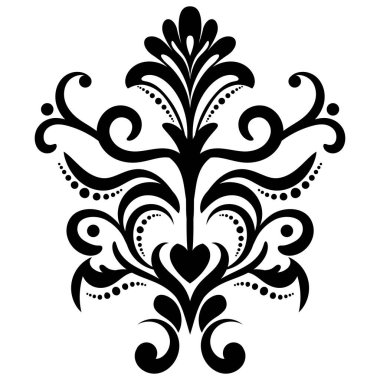 Çiçek retro-antika tarzıyla klasik İspanyol barok süsü. Acanthus desenli girdap tasarımı element düğün dekorasyonu. Beyaz arkaplanda izole.