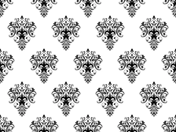 Damask Digitální Papír Hladký Květinový Vzor Květiny Černobílém Pozadí Luxusní — Stock fotografie