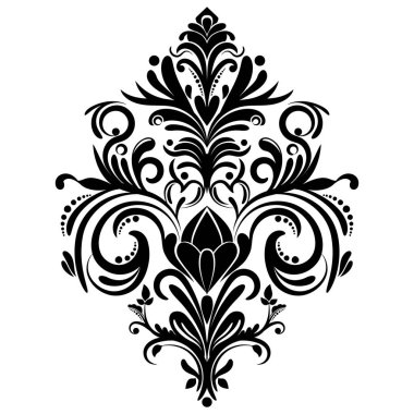 Çiçek retro-antika tarzıyla klasik İspanyol barok süsü. Acanthus desenli girdap tasarımı element düğün dekorasyonu. İzole öge.
