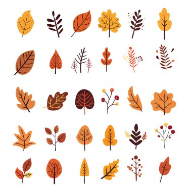 Sonbahar Soyut Tuhaf Tasarım Elementleri Sezonluk İlham. Sonbahar Sezonu Sihirli Rahat Doğa Yaratıcı Grafikleri