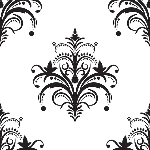 Damašek Květinový Vzor Motivu Dlaždice Luxusní Dlaždice Izolovaný Prvek — Stockový vektor