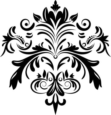 Çiçek retro-antika tarzıyla klasik İspanyol barok süsü. Acanthus desenli girdap tasarımı element düğün dekorasyonu. İzole öge.