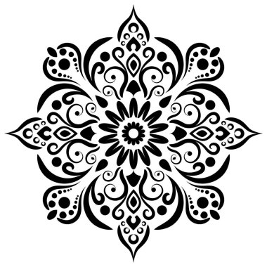 Çiçek retro-antika tarzıyla klasik İspanyol barok süsü. Acanthus desenli girdap tasarımı element düğün dekorasyonu. İzole öge.