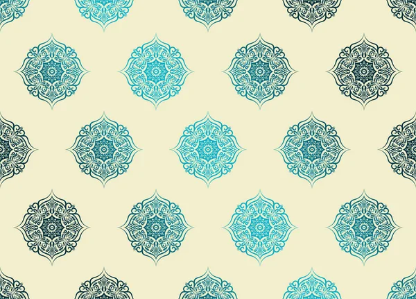 Damask Květinový Kruhový Motiv Gradient Vzor Světlém Pozadí Luxusní Tapety — Stock fotografie