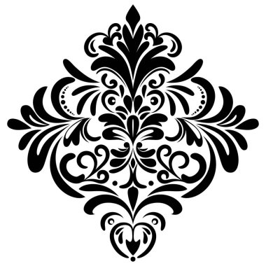 Çiçek retro-antika tarzıyla klasik İspanyol barok süsü. Acanthus desenli girdap tasarımı element düğün dekorasyonu. İzole öge.