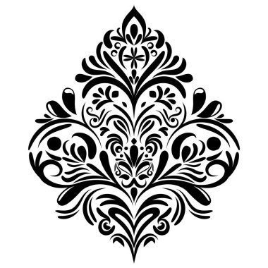 Çiçek retro-antika tarzıyla klasik İspanyol barok süsü. Acanthus desenli girdap tasarımı element düğün dekorasyonu. İzole öge.