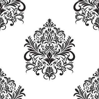 Çiçek retro-antika tarzıyla klasik İspanyol barok süsü. Acanthus desenli girdap tasarımı element düğün dekorasyonu. İzole öge.