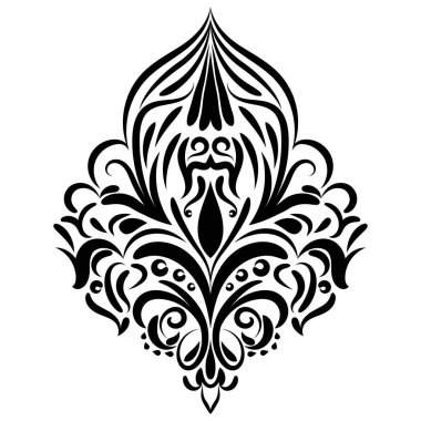 Çiçek retro-antika tarzıyla klasik İspanyol barok süsü. Acanthus desenli girdap tasarımı element düğün dekorasyonu. İzole öge.
