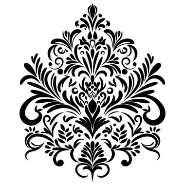 Çiçek retro-antika tarzıyla klasik İspanyol barok süsü. Acanthus desenli girdap tasarımı element düğün dekorasyonu. İzole öge.