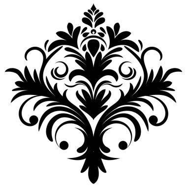 Çiçek retro-antika tarzıyla klasik İspanyol barok süsü. Acanthus desenli girdap tasarımı element düğün dekorasyonu. İzole öge.