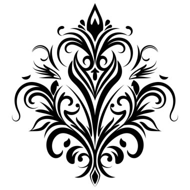Çiçek retro-antika tarzıyla klasik İspanyol barok süsü. Acanthus desenli girdap tasarımı element düğün dekorasyonu. İzole öge.