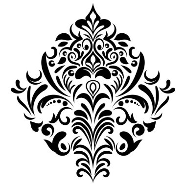 Çiçek retro-antika tarzıyla klasik İspanyol barok süsü. Acanthus desenli girdap tasarımı element düğün dekorasyonu. İzole öge.