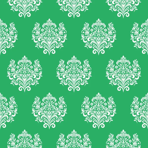 Дамаський Квітковий Мотив Візерунок Зеленого Кольору Фону Розкішний Декор Текстури — стокове фото