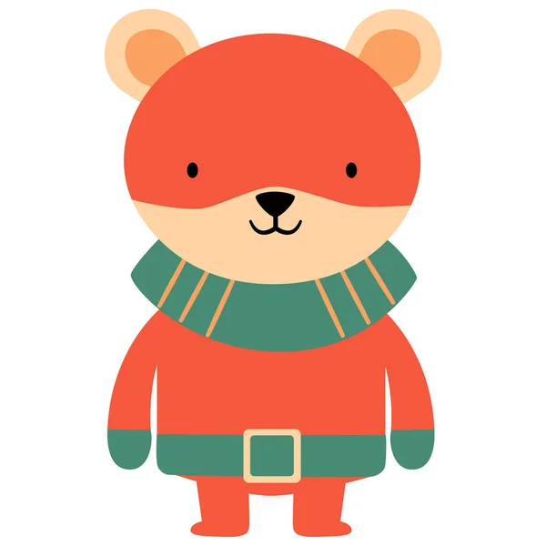 Leuke Winter Woodland Animals Illustratie Kleurrijke Kids Seizoensgebonden Inspiratie Decoratief — Stockvector