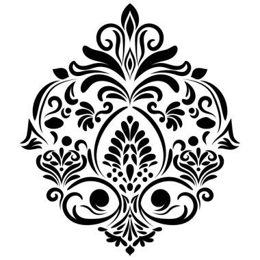 Çiçek retro-antika tarzıyla klasik İspanyol barok süsü. Acanthus desenli girdap tasarımı element düğün dekorasyonu. İzole öge.