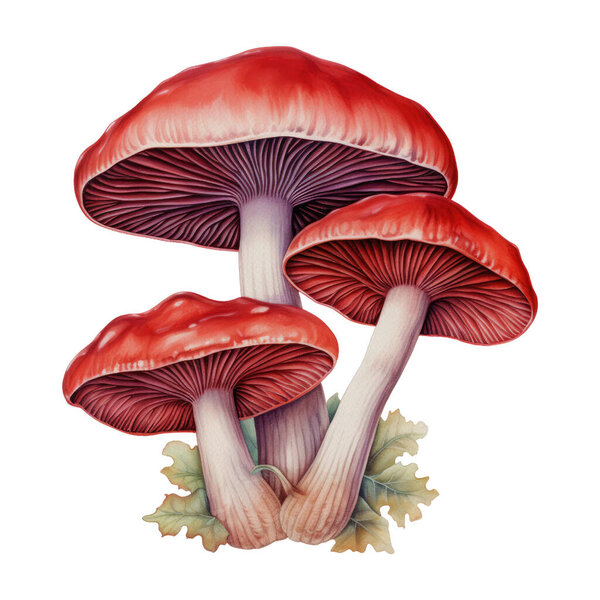 Mushroom Fungi Toadstools Nature Botanical Illustration Clipart. Enchanting fungi toadstool whimsical illustration nature sublimation for decorations, journal, planner, t-shirt.