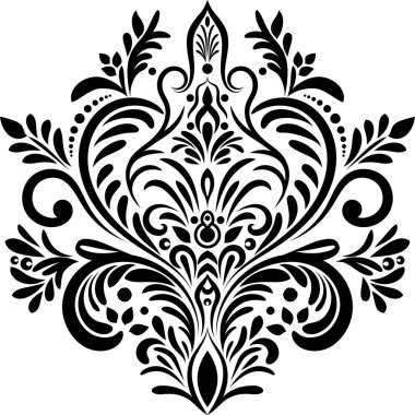 Çiçek retro-antika tarzıyla klasik İspanyol barok süsü. Acanthus desenli girdap tasarımı element düğün dekorasyonu. İzole öge.