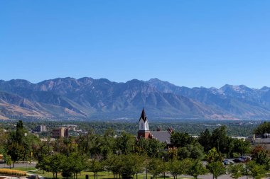 Sabah Capitol Hill 'den Salt Lake City şehir merkezine. Yüksek kaliteli fotoğraf.