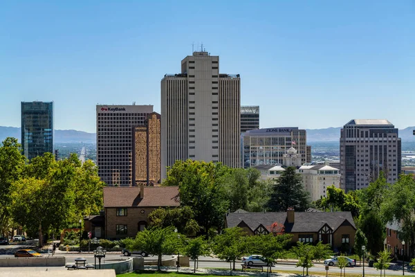 stock image Salt Lake City downtown overview in the morning from Capitol Hill. High-quality photo