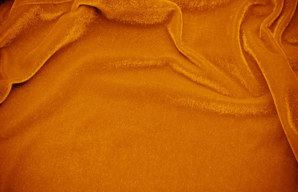 Orange Velvet Fabric Texture Used Background Empty Orange Fabric Background — 스톡 사진