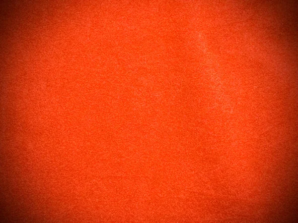 背景として使用されるオレンジベルベット生地のテクスチャ 柔らかく滑らかな繊維素材の空のオレンジ生地の背景 テキストのスペースがあります — ストック写真