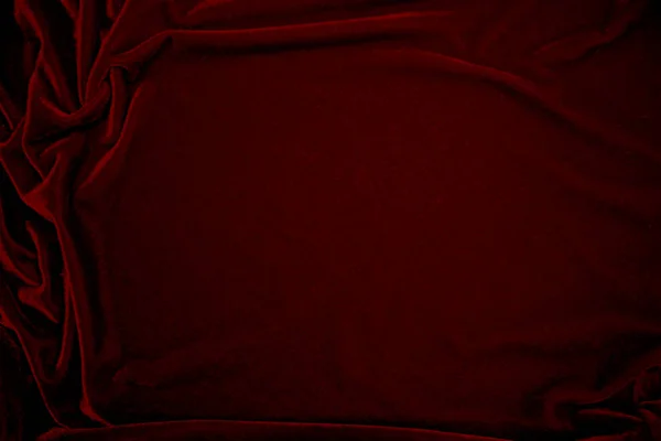 以红色天鹅绒面料为背景 红色平纹织物衬底 柔软光滑的纺织材料制成 压碎的天鹅绒 — 图库照片