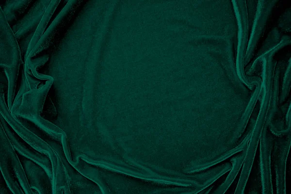 Πράσινη Βελούδινη Υφή Υφάσματος Που Χρησιμοποιείται Φόντο Peacock Χρώμα Πανέ — Φωτογραφία Αρχείου
