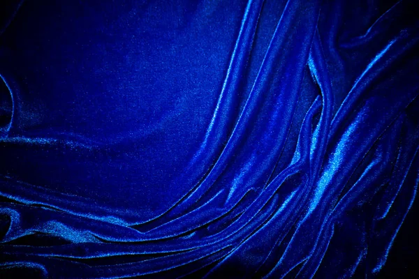 Dark Bule Velvet Fabric Texture Used Background Sky Color Panne — 스톡 사진