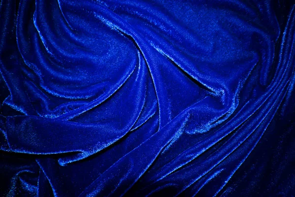 Dark Bule Velvet Fabric Texture Used Background Sky Color Panne — Zdjęcie stockowe