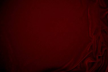 Red velvet fabric texture used as background. red panne fabric background of soft and smooth textile material. crushed velvet .luxury scarlet for silk.	