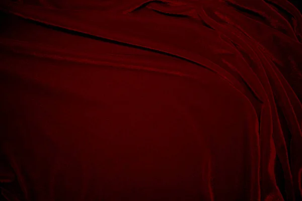 Red Velvet Fabric Texture Used Background Red Panne Fabric Background — 스톡 사진