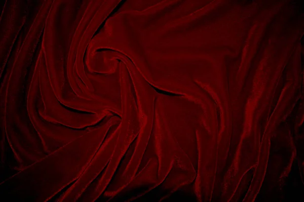 Red Velvet Fabric Texture Used Background Red Panne Fabric Background — 스톡 사진