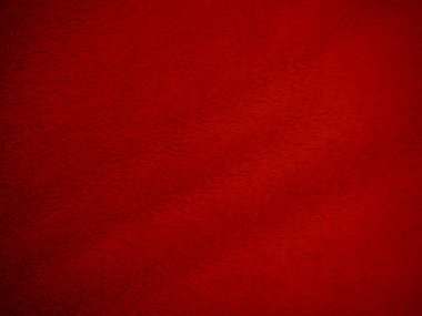 Kırmızı, temiz yün dokusu arka plan. hafif doğal koyun yünü. Kırmızı, dikişsiz pamuk. Tasarımcılar için tüylü kürk dokusu. yakın plan kırmızı yün halı..