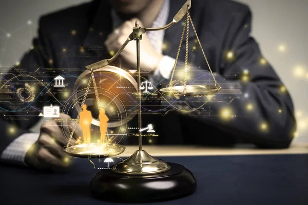 Justice lawyers with Judge gavel, Attorney in suit or lawyer Hiring lawyers in the digital system. Legal law, prosecution, legal adviser, lawsuit, detective, investigation,legal consultant.
