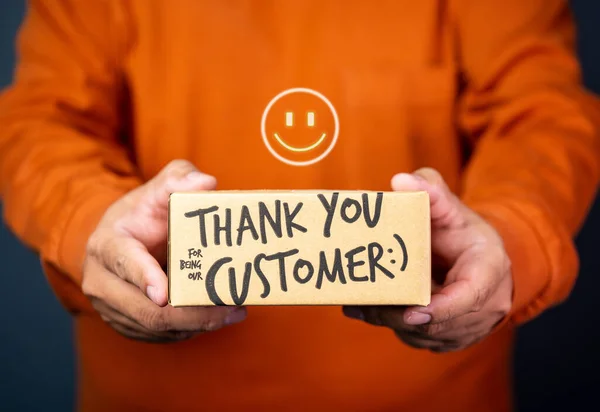 Obsługa Klienta Dostarczane Klientów Dziękuję Korzystanie Usługi — Zdjęcie stockowe