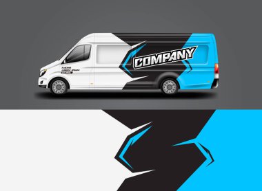 Van Wrap Livery tasarımı kullanıma hazır, araba arkaplanı