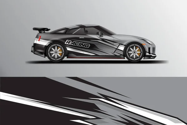 Car Wrap Design Vector Background Racing Car — Stock Vector