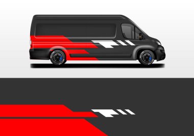 Van wrap design vector, livery vehicle clipart