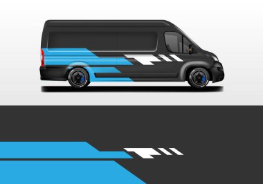 Van wrap design vector, livery vehicle clipart