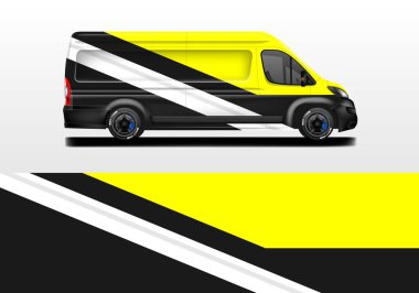 Van wrap design vector, livery vehicle clipart