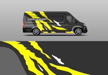 Van wrap design vector, decal livery clipart