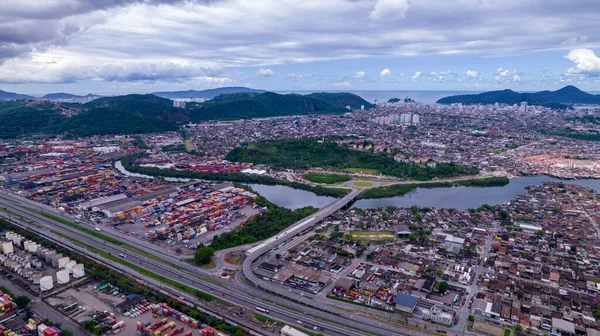 Porto Alemoa Santos Brésil Zone Industrielle Maritime Conteneurs Réservoirs Pétrole — Photo