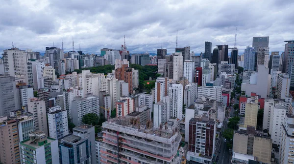 巴西圣保罗Jardins社区的许多建筑物 住宅和商业建筑 空中景观 — 图库照片