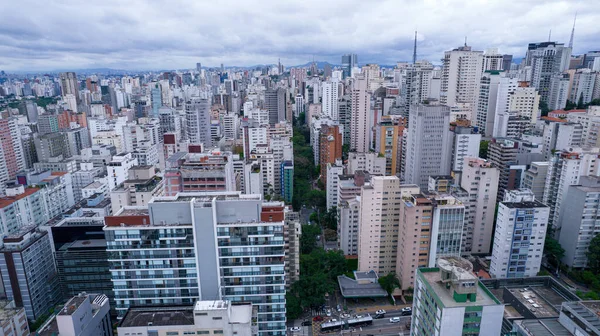 巴西圣保罗Jardins社区的许多建筑物 住宅和商业建筑 空中景观 — 图库照片