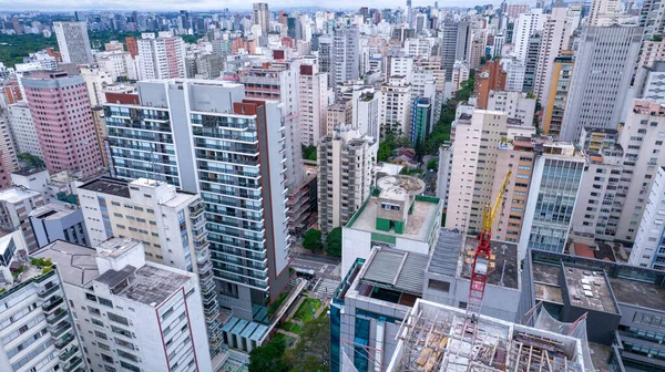 Muitos Prédios Bairro Jardins São Paulo Brasil Prédios Residenciais Comerciais — Fotografia de Stock